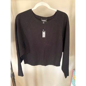 EXPRESS Oversized Cropped Crew Neck Sweater
